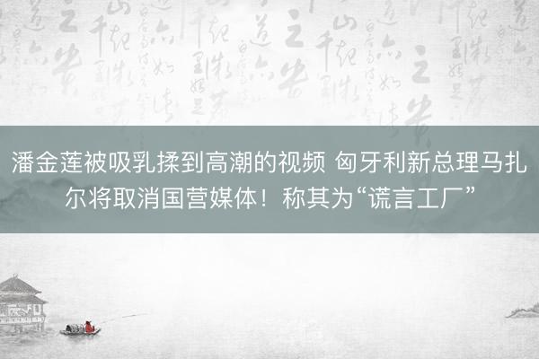 潘金莲被吸乳揉到高潮的视频 匈牙利新总理马扎尔将取消国营媒体！称其为“谎言工厂”