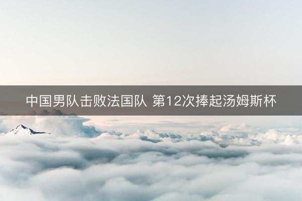 中国男队击败法国队 第12次捧起汤姆斯杯
