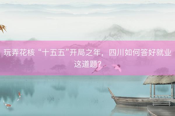 玩弄花核 “十五五”开局之年，四川如何答好就业这道题？