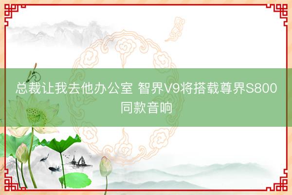 总裁让我去他办公室 智界V9将搭载尊界S800同款音响
