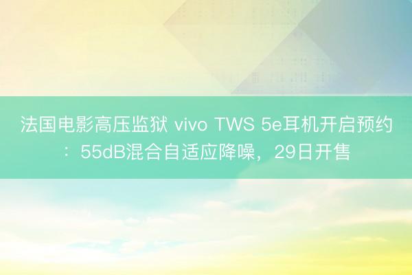 法国电影高压监狱 vivo TWS 5e耳机开启预约：55dB混合自适应降噪，29日开售