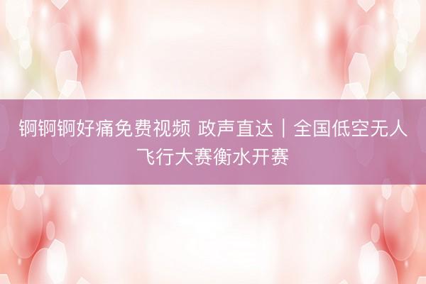 锕锕锕好痛免费视频 政声直达｜全国低空无人飞行大赛衡水开赛