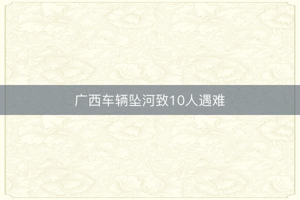 广西车辆坠河致10人遇难