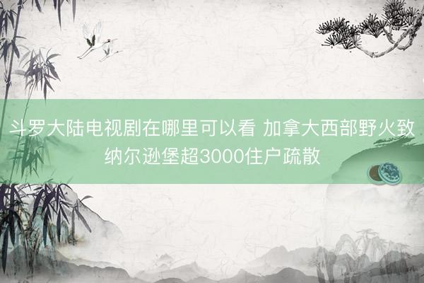 斗罗大陆电视剧在哪里可以看 加拿大西部野火致纳尔逊堡超3000住户疏散