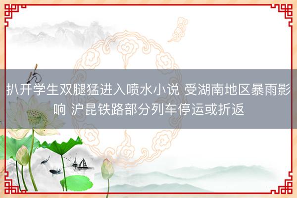 扒开学生双腿猛进入喷水小说 受湖南地区暴雨影响 沪昆铁路部分列车停运或折返