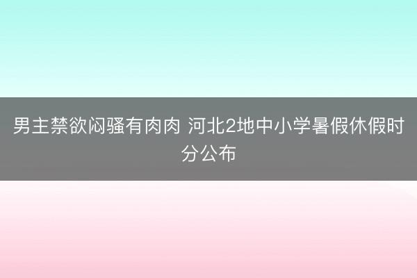 男主禁欲闷骚有肉肉 河北2地中小学暑假休假时分公布