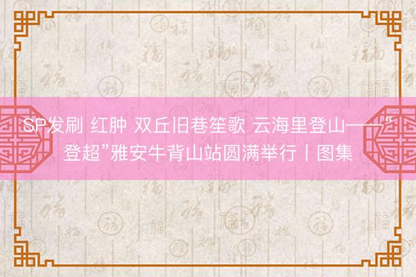 SP发刷 红肿 双丘旧巷笙歌 云海里登山——“登超”雅安牛背山站圆满举行丨图集