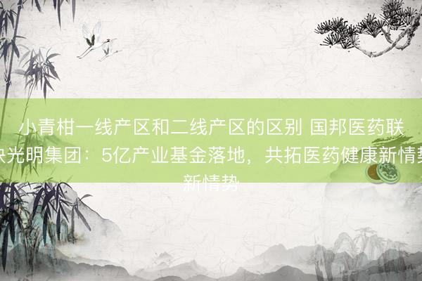 小青柑一线产区和二线产区的区别 国邦医药联袂光明集团：5亿产业基金落地，共拓医药健康新情势